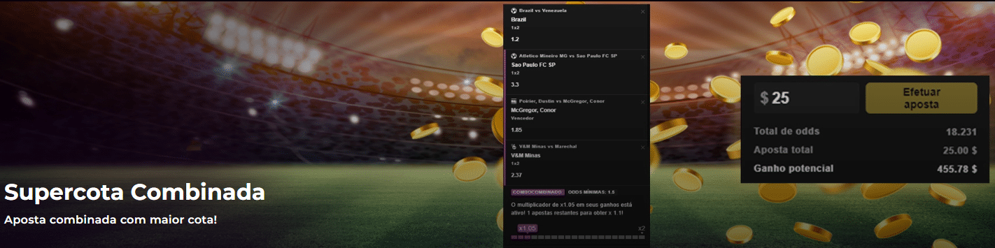 Odds maiores para apostas combinadas
