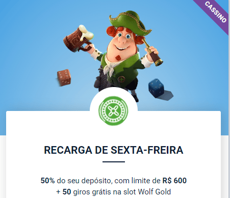 Bônus de recarga no cassino toda sexta-feira