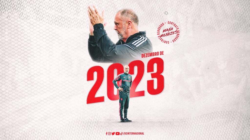 Internacional renova com Mano Menezes até fim de 2023