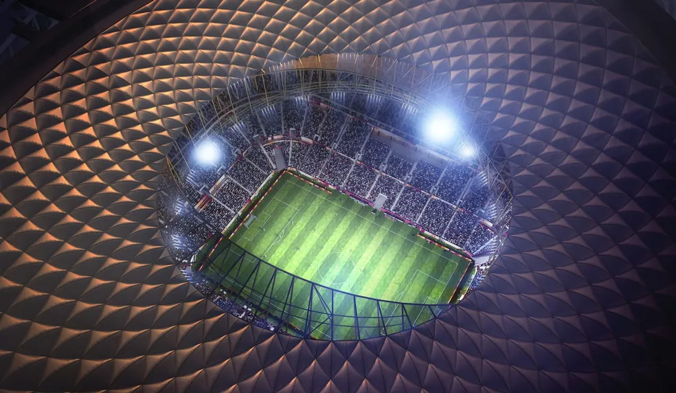 Interior do Estádio Lusail - Foto destaque: Reprodução / Foster + Partners Interior do Estádio Lusail - Foto destaque: Reprodução / Foster + Partners