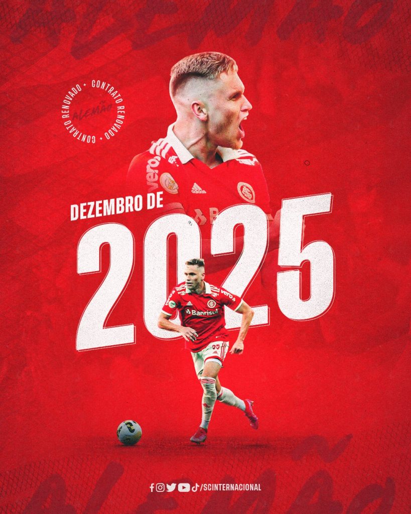 Internacional renova contrato de artilheiro até o fim de 2025