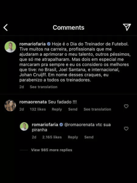 Tetracampeão se irrita e xinga seguidora em rede social
