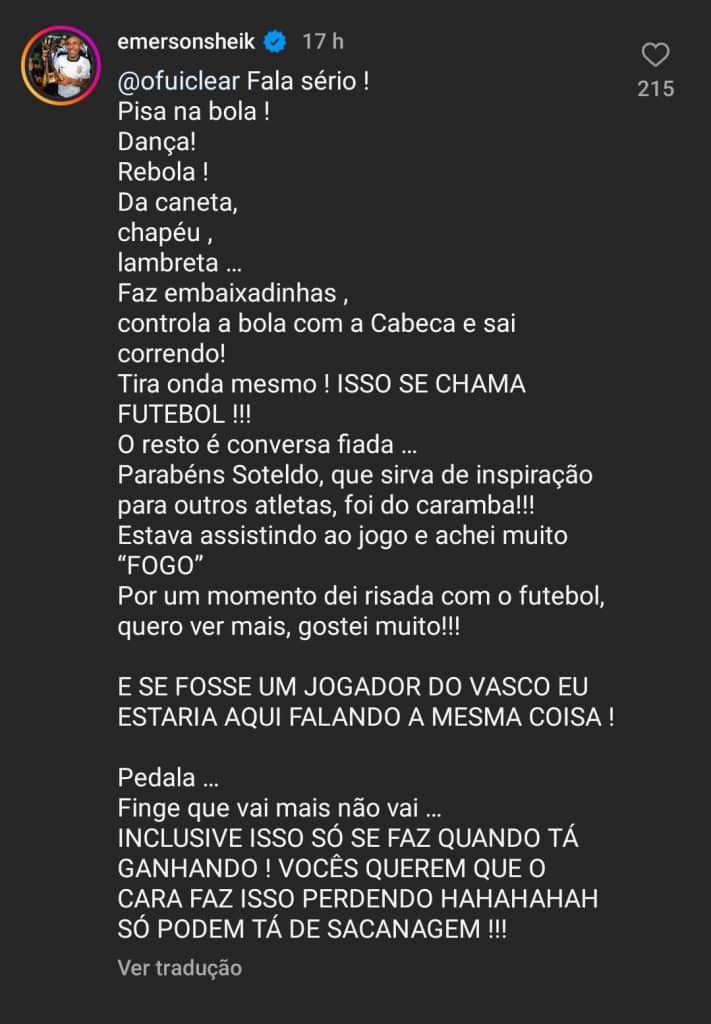 ESTÁ DANDO O QUE FALAR! Lance de Soteldo repercute e tem APOIO de CAMPEÃO MUNDIAL