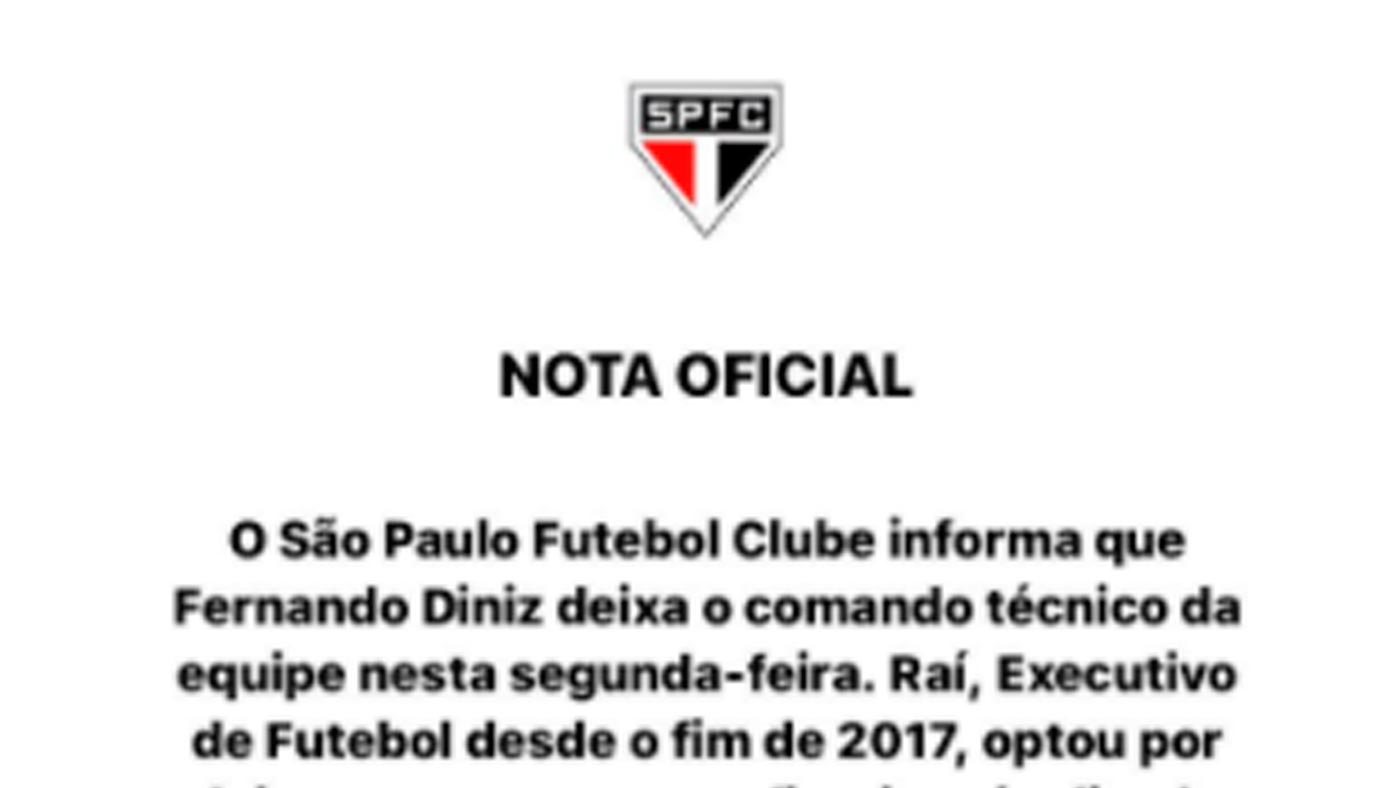 OFICIAL!! Fernando Diniz é demitido do São Paulo