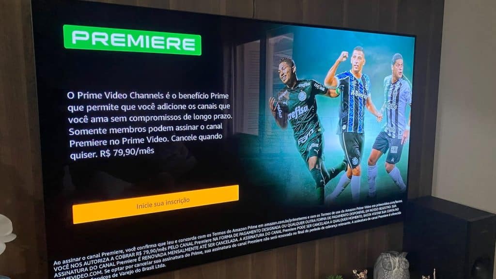 Amazon Prime anuncia Premiere com canal 24h de futebol