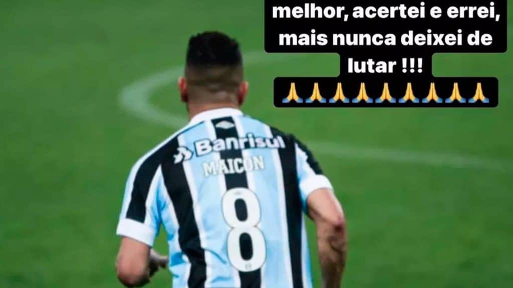 Maicon usa redes sociais para se despedir do Grêmio