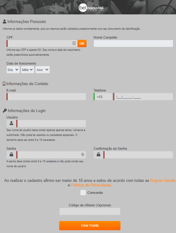 Como criar um Betnacional cadastro