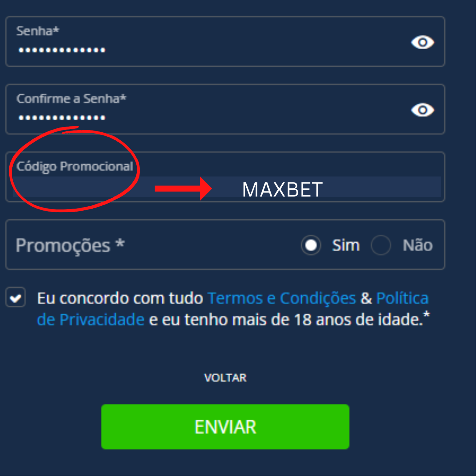 codigo promocional do brazino777