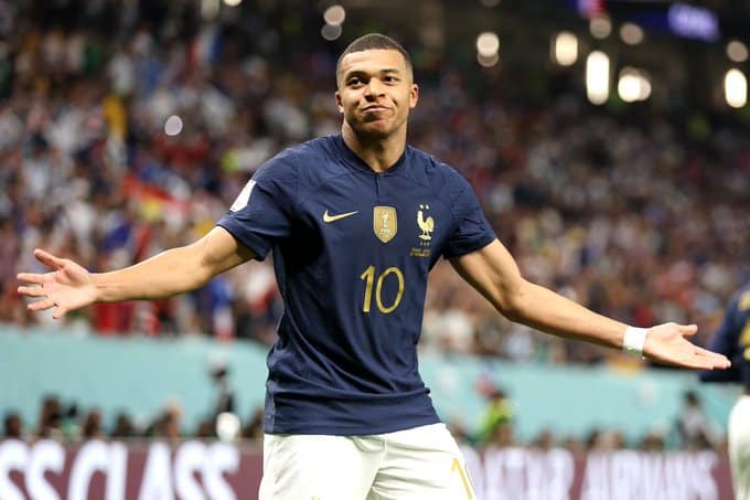 Mbappé comemora seu gol pela França Foto Divulgação/ Twitter/Fifa World Cup
