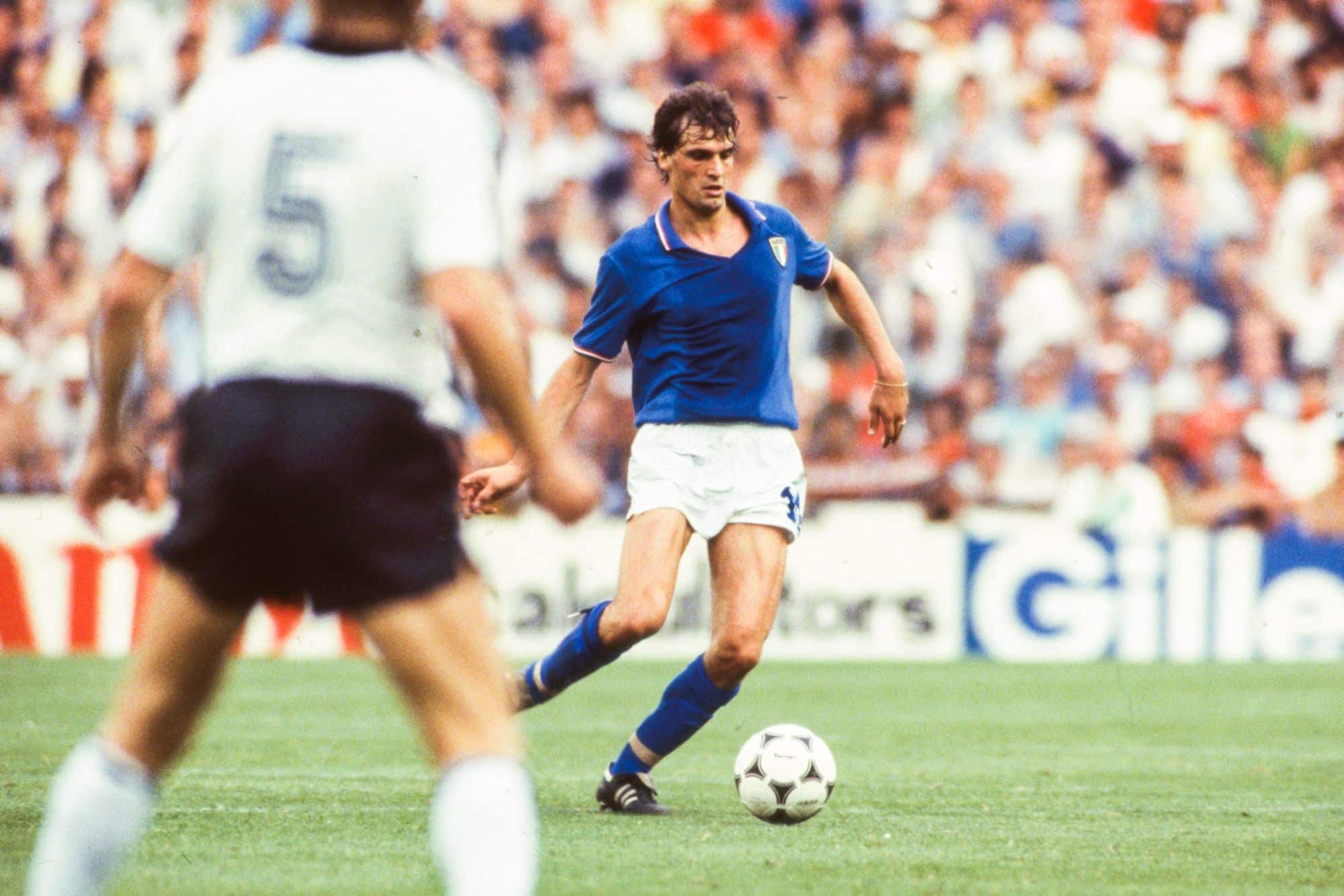 Marco Tardelli durante a copa de 1982 na final contra a Alemanha em 1982