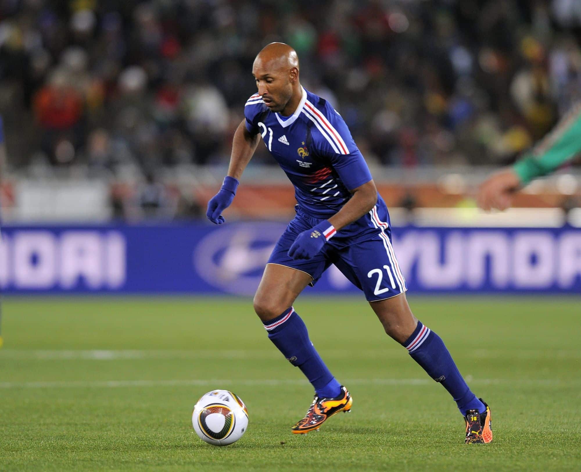 Nicolas Anelka durante a Copa do Mundo em 2010.