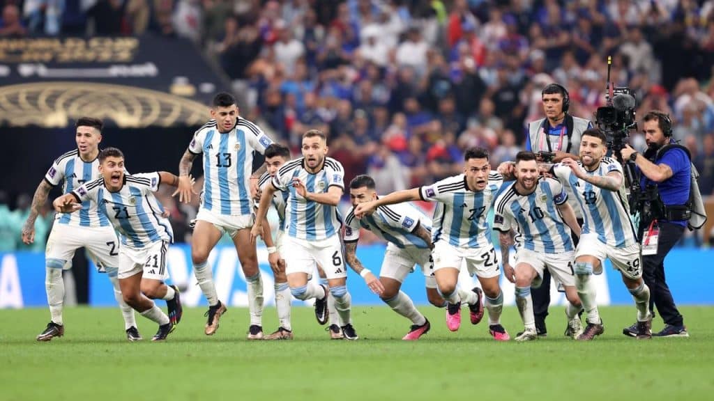 Jogadores celebram título da Seleção Argentina