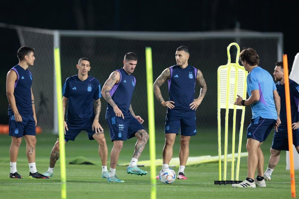 Jogadores e técnico da Argentina