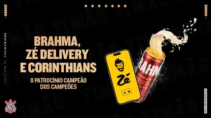 Corinthians fecha com Brahma e Zé Delivery, prometendo surpresas ao Torcedor