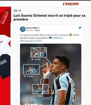 Estreia de Suárez pelo Grêmio repercute no mundo todo; veja