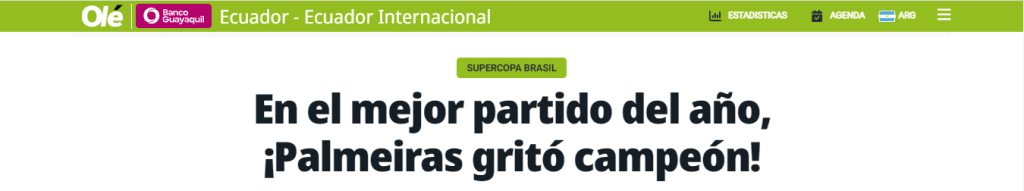 Imprensa internacional destaca a Supercopa do Brasil