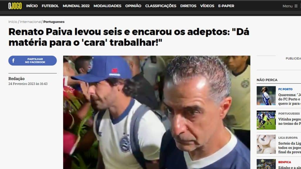 Goleada sofrida pelo Bahia repercute na imprensa europeia; confira