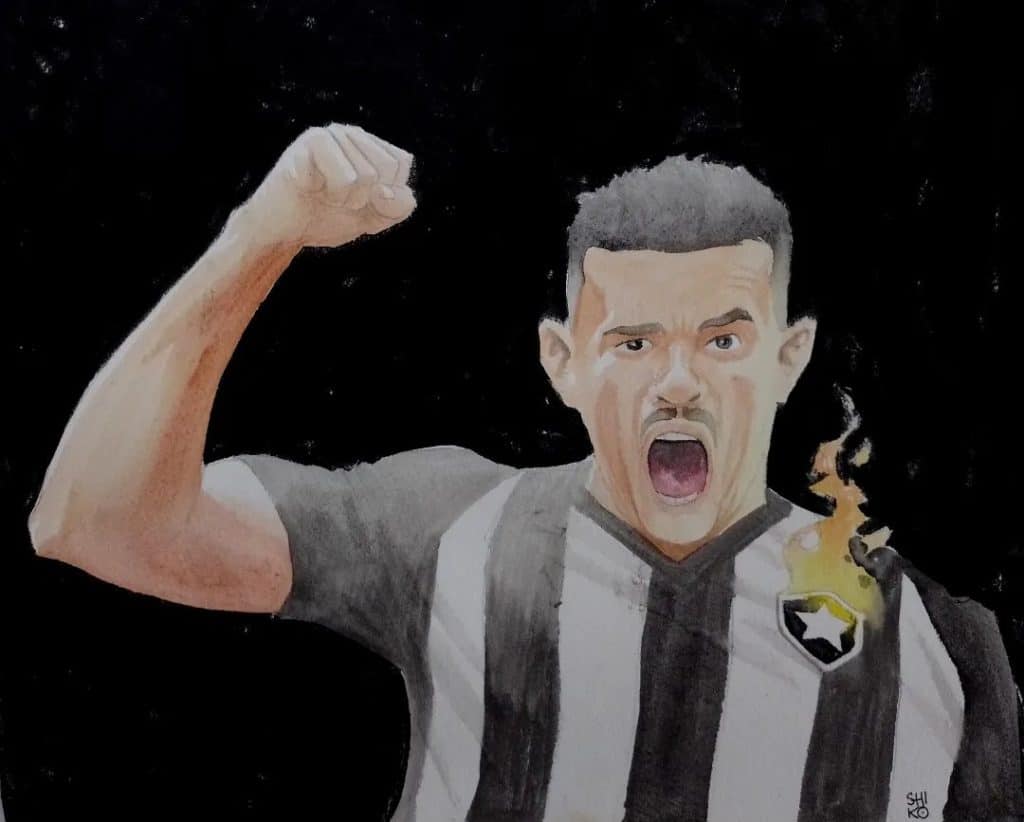 Atacante do Botafogo é homenageado por artista