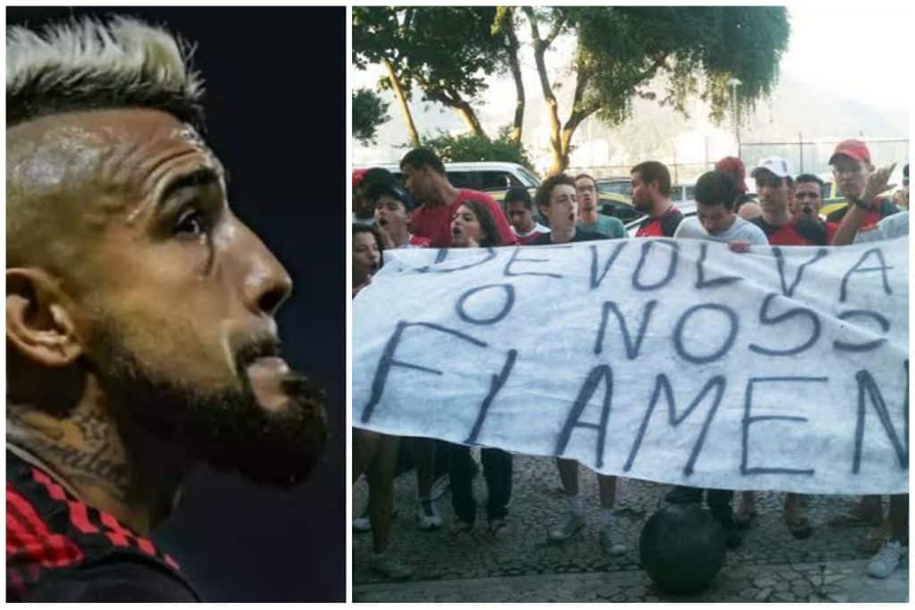 “Volta pro Chile!”, torcida do Flamengo manda recado para jogador em desembarque