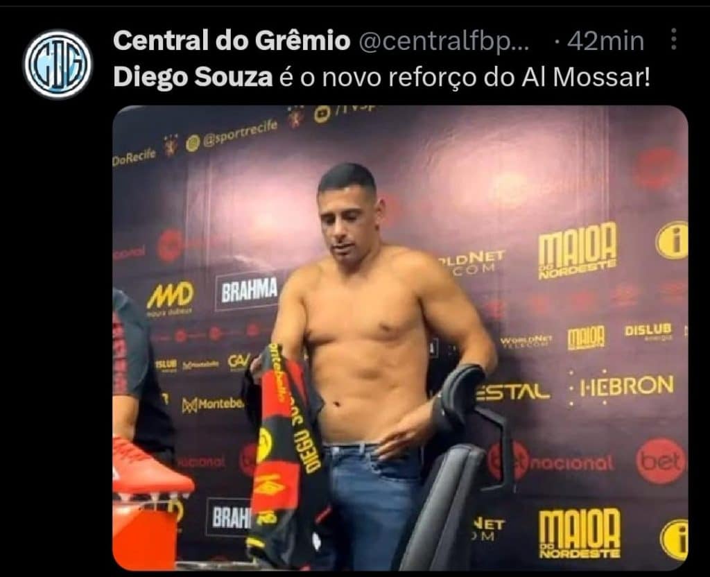 Apresentação de Diego Souza no Sport gera memes na web