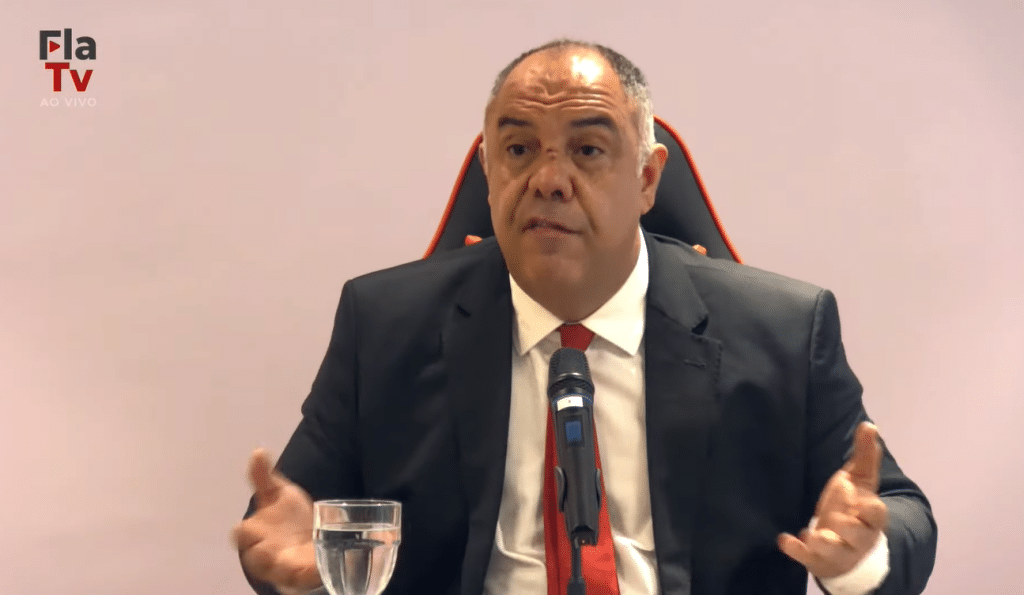 Foto: (Reprodução/TV Fla/ YouTube) - Marcos Braz 'arrumou confusão' com Venê Casagrande no Flamengo
