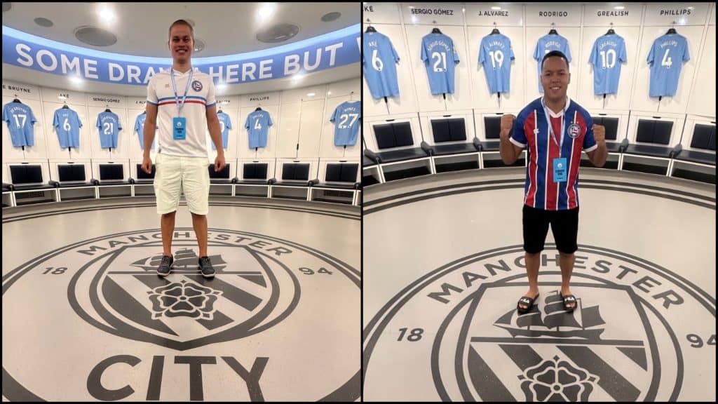 Viagem dos sonhos! Torcedores do Bahia vivem experiência única com o Manchester City na Inglaterra