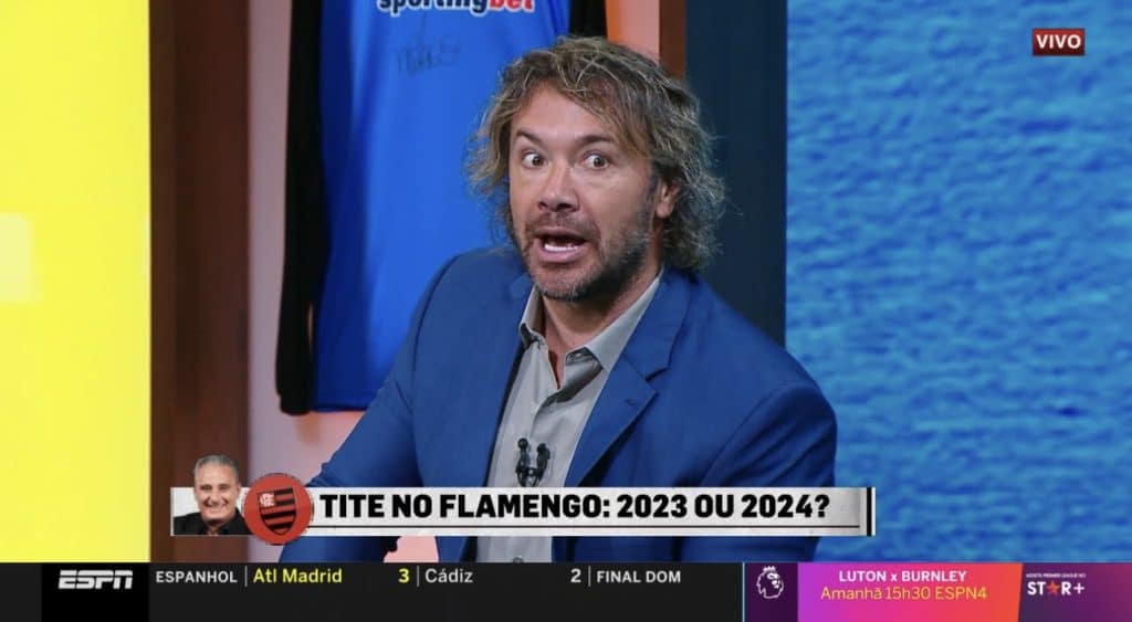 Foto: (Reprodução/ESPN) - Diego Lugano está temendo pelo sucesso do Flamengo